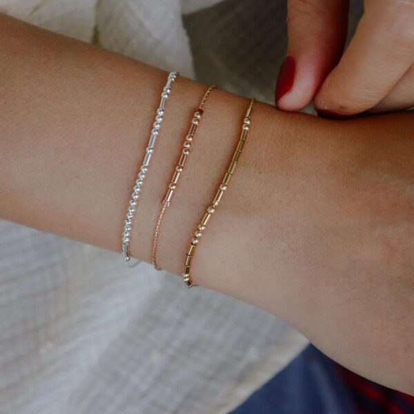 JoycuFF Inspirational Morse Code Bracelets for Women Silver Beads Jewelry Encouragement Mantra Gifts for Her - Image 3