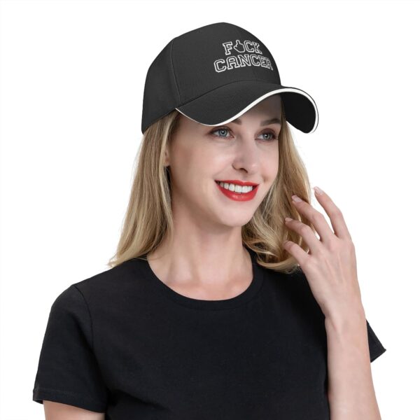 Adult Baseball Caps Fuck Cancer Custom Adjustable Sandwich Cap Casquette Hats - Image 3