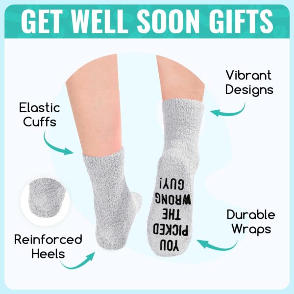 HAPPYPOP Men Fuzzy Breast Cancer Awareness Socks Chemo Socks, Breast Cancer Gifts Breast Cancer Awareness Gifts For Men - Image 5