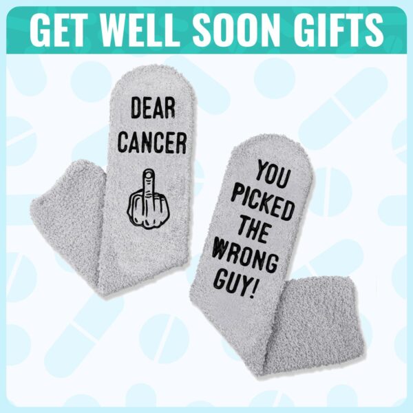 HAPPYPOP Men Fuzzy Breast Cancer Awareness Socks Chemo Socks, Breast Cancer Gifts Breast Cancer Awareness Gifts For Men - Image 6