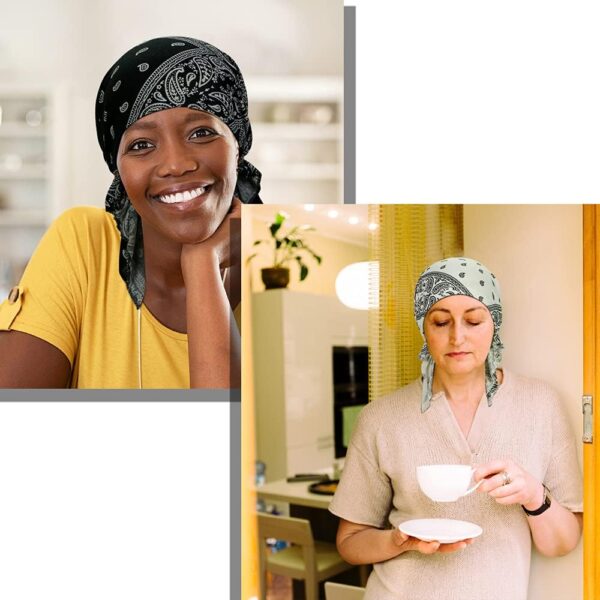 ASHILISIA 4 Pieces Women Chemo Hat Turban Beanie, Pre-Tied Headwraps Headwear Bandana for Hair Loss - Image 7