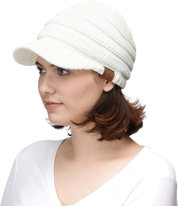 C.C Hatsandscarf Exclusives Women's Ribbed Knit Hat with Brim (YJ-131)(YJ-2023) - Image 3