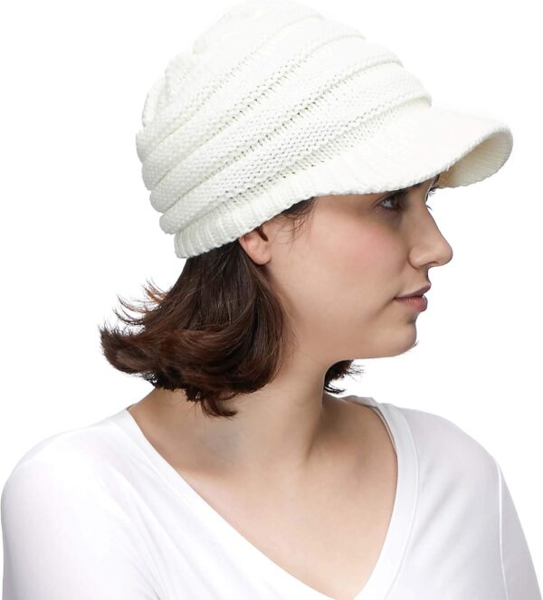 C.C Hatsandscarf Exclusives Women's Ribbed Knit Hat with Brim (YJ-131)(YJ-2023) - Image 6