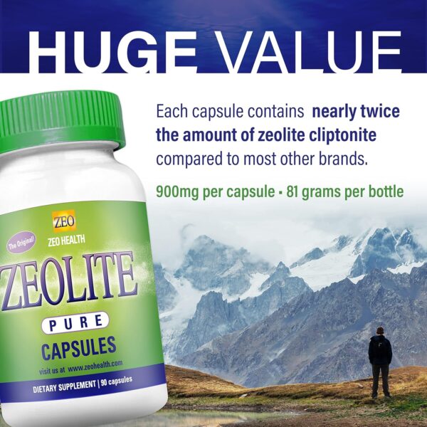 Zeolite Pure Capsules | Zeolite Detox, Extra Strength | Pure, Full Body Cleanse for Women, Men | Activated Organic, Food Grade Clinoptilolite Powder 94%, 90 Caps (81 Grams), 6 Wk to 3 Mo Supply - Image 6