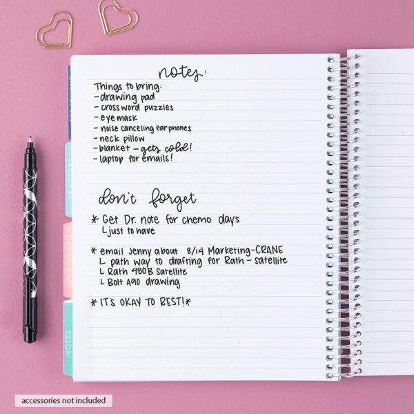 Erin Condren 7" x 9" Spiral Coiled Notebook - Medical Treatment Planner - Prompted Notebook - Features Tabbed Sections, Surgery Prep, Questions for Doctors, 160 Pages, 80 Sheets - Image 5
