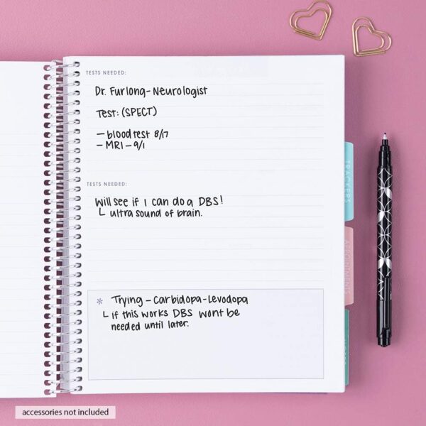 Erin Condren 7" x 9" Spiral Coiled Notebook - Medical Treatment Planner - Prompted Notebook - Features Tabbed Sections, Surgery Prep, Questions for Doctors, 160 Pages, 80 Sheets - Image 6