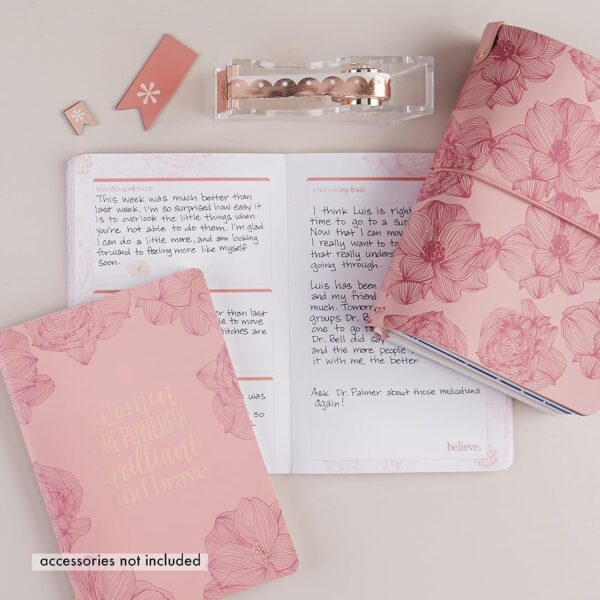 Erin Condren Breast Cancer Petite Planner - Inspirational Support Journal, Includes Medical, Emotional, and Lifestyle Trackers, Journaling and Note Pages, and Sticker Sheet - Image 3