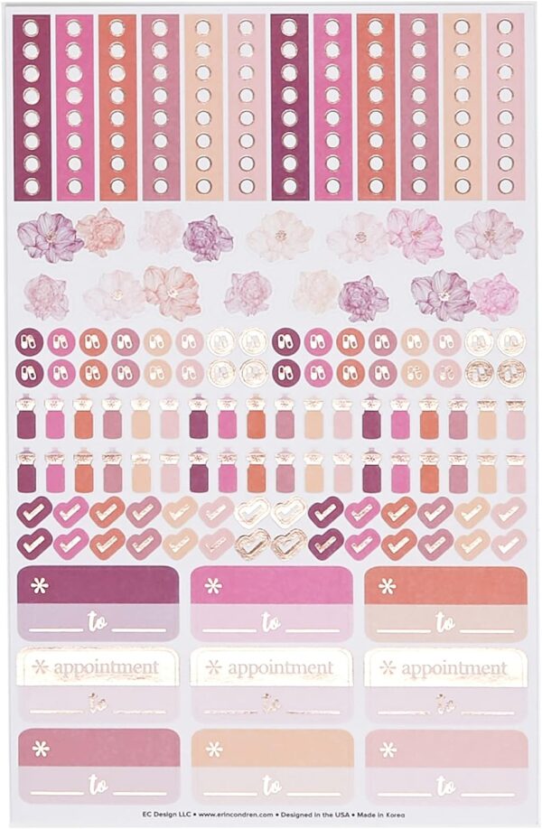 Erin Condren Breast Cancer Petite Planner - Inspirational Support Journal, Includes Medical, Emotional, and Lifestyle Trackers, Journaling and Note Pages, and Sticker Sheet - Image 7