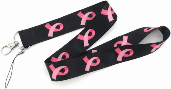 4 Pcs Breast Cancer Awareness Lanyards Keychain Ribbon Lanyards ID Badge Holder Lanyards Long Neck Lanyard Straps with Swivel Hook Red - Image 4