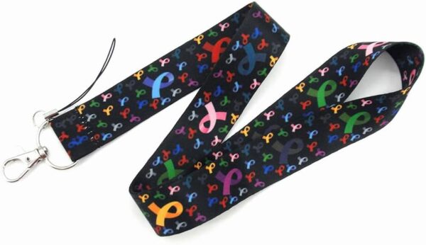 4 Pcs Breast Cancer Awareness Lanyards Keychain Ribbon Lanyards ID Badge Holder Lanyards Long Neck Lanyard Straps with Swivel Hook Red - Image 6