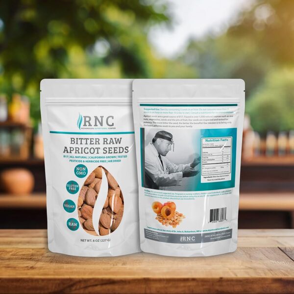 Richardson Nutritional Center Fresh Raw Bitter Apricot Seeds - California Grown Kernels with Amygdalin, B Vitamins, Minerals, Protein - Lab Tested, Vegan, No Gluten or GMO - 8oz Bag - Image 3