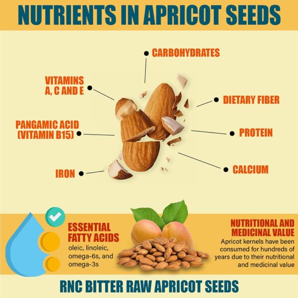 Richardson Nutritional Center Fresh Raw Bitter Apricot Seeds - California Grown Kernels with Amygdalin, B Vitamins, Minerals, Protein - Lab Tested, Vegan, No Gluten or GMO - 8oz Bag - Image 5