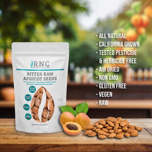 Richardson Nutritional Center Fresh Raw Bitter Apricot Seeds - California Grown Kernels with Amygdalin, B Vitamins, Minerals, Protein - Lab Tested, Vegan, No Gluten or GMO - 8oz Bag - Image 6