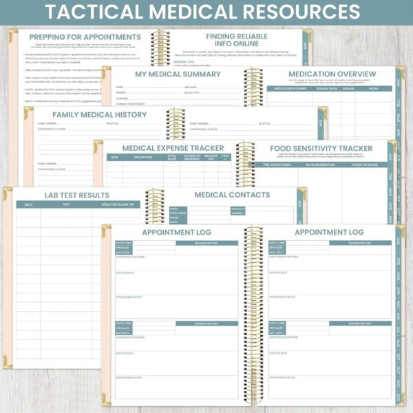 bloom daily planners Undated Chronic Illness Medical Planner & Journal - 12 Month Pain & Symptom Tracker, Mood & Medication Log, Appointment Organizer (7” x 9”)- You Are Stronger Than You Think - Image 5