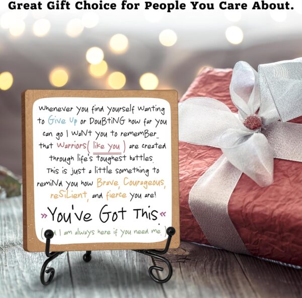 Inspirational Quotes Encouragement Gifts for Warrior Cancer Fighter Best Friends Get Well Soon Gifts Table Centerpieces Inspirational Desk Decor - A03 - Image 3