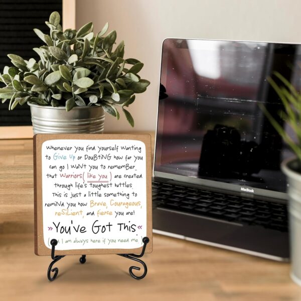 Inspirational Quotes Encouragement Gifts for Warrior Cancer Fighter Best Friends Get Well Soon Gifts Table Centerpieces Inspirational Desk Decor - A03 - Image 4