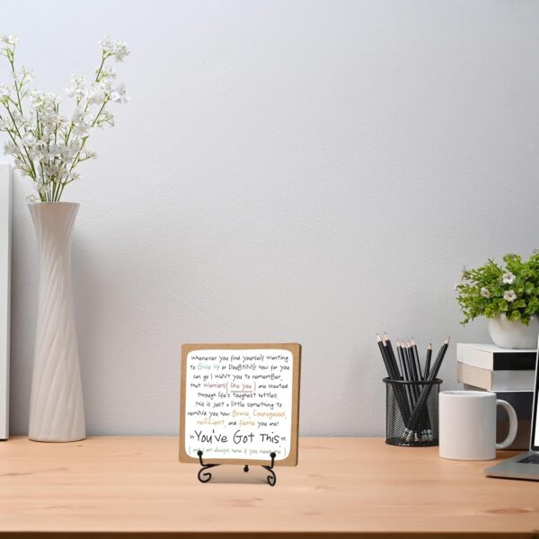 Inspirational Quotes Encouragement Gifts for Warrior Cancer Fighter Best Friends Get Well Soon Gifts Table Centerpieces Inspirational Desk Decor - A03 - Image 5