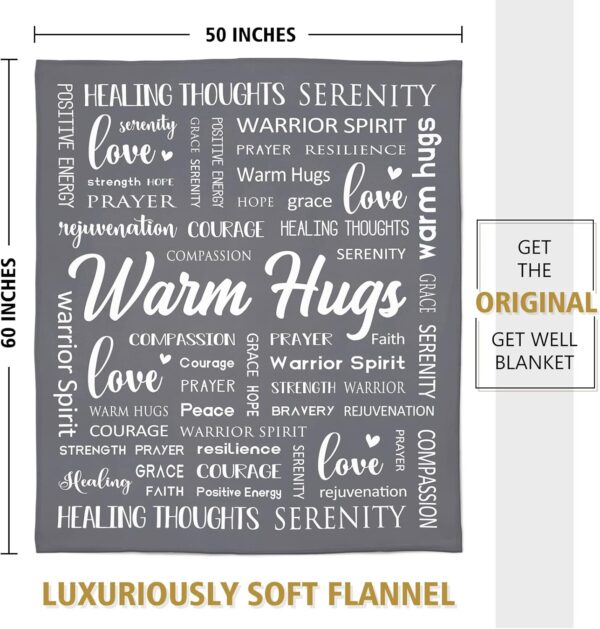 Afterprints Warm Hugs Healing Blanket - Get Well Soon Gifts for Women Men, Cancer Care, Chemo, After Surgery, Thinking of You Gifts, Soft Throw Blanket 50"x60" - Image 6