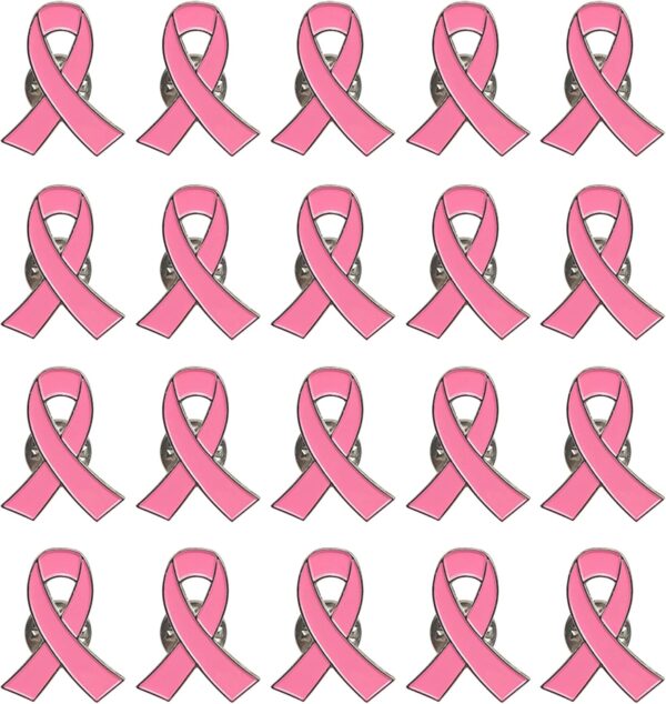 20PCS Official Breast Cancer Awareness Lapel Pins Hope Pink Ribbon Lapel Pins by CSPRING