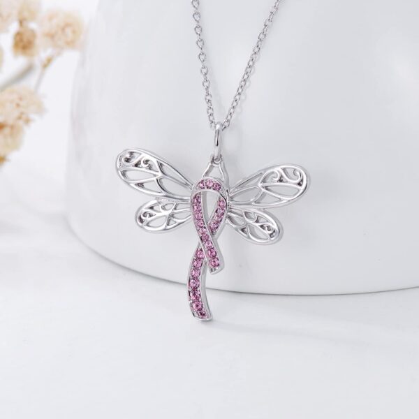 AOBOCO Sterling Silver Cancer Awareness Necklace Cancer Survivor Gifts for Women - Image 2