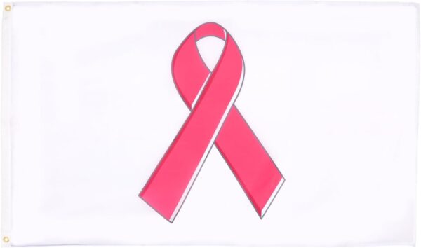 AZ FLAG - Pink Ribbon Flag - 3x5 Ft - 100D Polyester Breast Cancer Banner with Two Metal Grommets - Fade Resistant - Vivid Colors - 3' x 5' Feet - 150x90 Cm