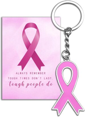 Aisity Breast Cancer Awareness Keychain Accessories Inspirational Gifts for Breast Cancer Women Female Pink Breast Cancer Awareness Decorations