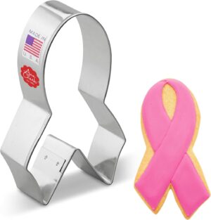 Awareness Ribbon Cookie Cutter Breast Cancer Awareness 4" Made in USA by Ann Clark