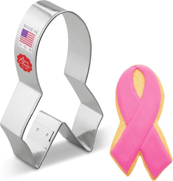 Awareness Ribbon Cookie Cutter Breast Cancer Awareness 4" Made in USA by Ann Clark