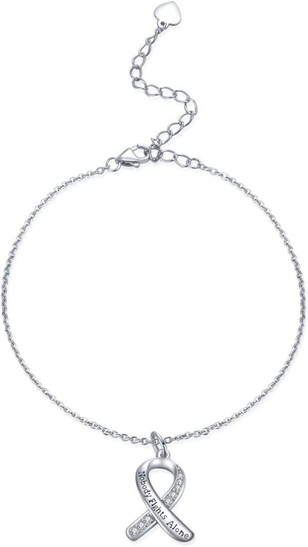 Breast Cancer Survivor Bracelets 925 Sterling Silver Breast Cancer Bracelets Breast Cancer Awareness Bracelets Inspirational Jewelry Gifts for Women