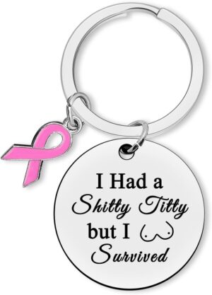 Breast Cancer Survivor Gift Keychain Breast Cancer Awareness Gifts for Women Inspirational Chemo Gifts for Cancer Patients Friends Family Cancer Survivor Gift Jewelry Encouragement Gifts for Women