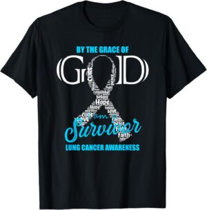 By The Grace Of God I Am A Survivor Lung Cancer Awareness T-Shirt