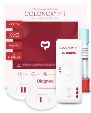 COLONOX at-Home Colon Screening Test Kit – Easy to Use Fecal Occult Blood (FIT or FOB) Colon Test for Early Detection (2 Tests)