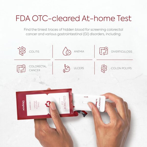 COLONOX at-Home Colon Screening Test Kit – Easy to Use Fecal Occult Blood (FIT or FOB) Colon Test for Early Detection (2 Tests) - Image 2