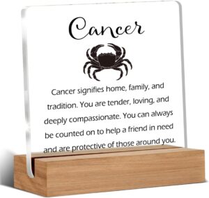 Cancer Zodiac Gifts for Women, July Birthday Gifts for Women Friend, Unique Home Decor Office Desk Sign Keepsake