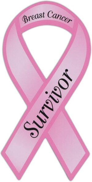 Crazy Sticker Guy Pink Ribbon Awareness Magnet - Breast Cancer Survivor - 4" x 8" Vinyl