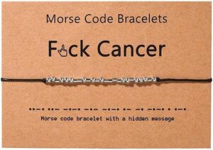 Dainty Beads Never Give Up Morse Code Bracelet Jewelry for Her Sterling Silver Beads on Silk Cord for Women Men Girls Boys