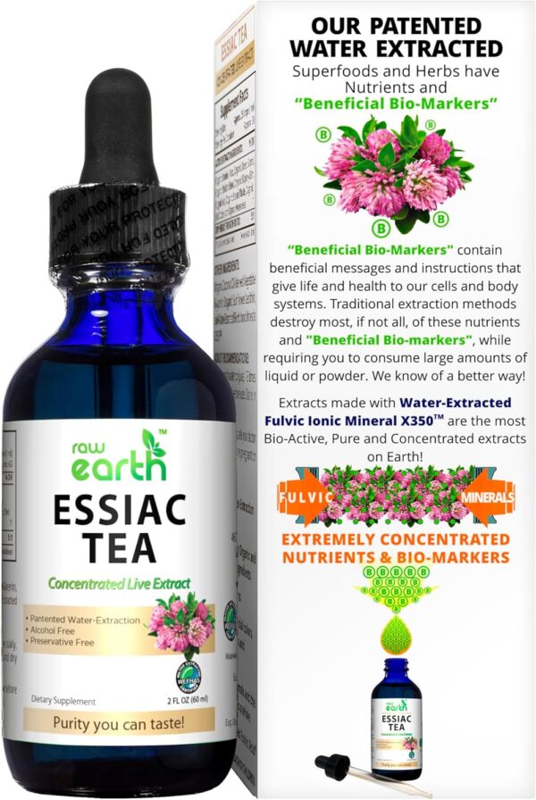 ESSIAC Tea Extract - 8 Organic Herbs & Sheep Sorrel Roots! - USA & EU Grown Herbs - Made in the USA - Patented Process - Raw & BioActive - Concentrated Live Extract -Alcohol FREE, Sugar FREE - Image 2