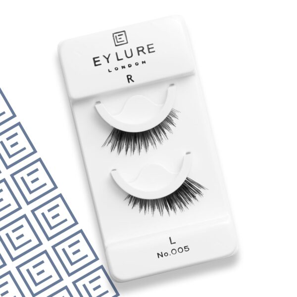 Eylure Press On Pre-Glued False Eyelashes, 3/4 Length Lashes, No. 005, 1 Pair - Image 2