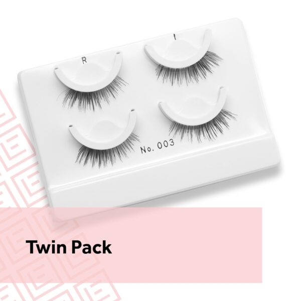Eylure Press On Pre-Glued False Eyelashes, Light & Wispy Accent Lash, No. 003, Twin Pack - Image 2