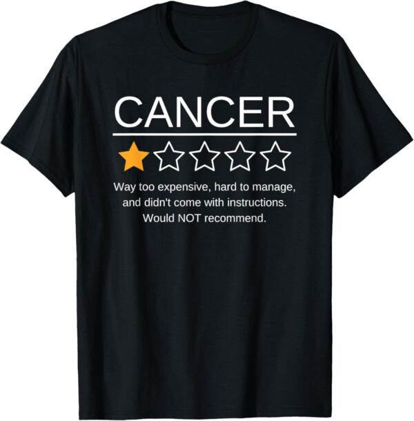 Funny Cancer Awareness One Star Rating Esophageal Ovarian T-Shirt