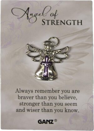 Ganz Pin - Angel of Strength "Always remember you are braver than you believe, stronger than you seem and wiser than you know.", Multicolor, One Size
