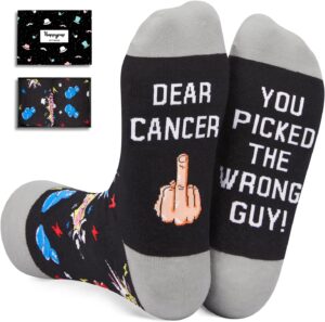 HAPPYPOP Cancer Gifts For Men Breast Cancer Gifts, Breast Cancer Awareness Socks Cancer Socks For Men