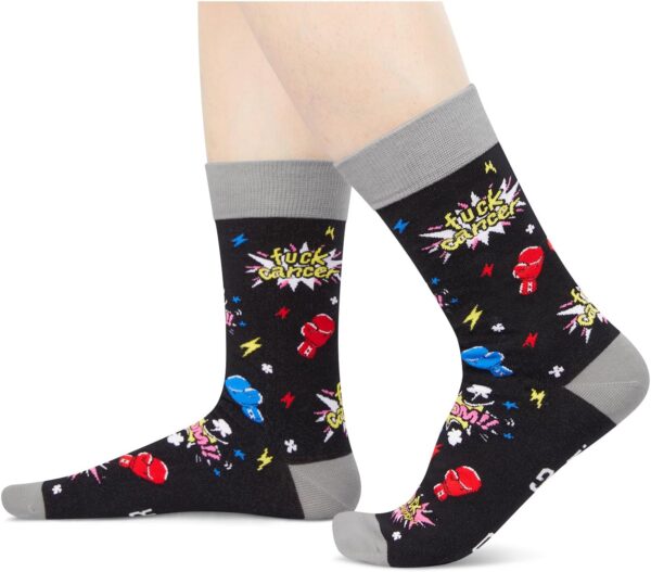 HAPPYPOP Cancer Gifts For Men Breast Cancer Gifts, Breast Cancer Awareness Socks Cancer Socks For Men - Image 2
