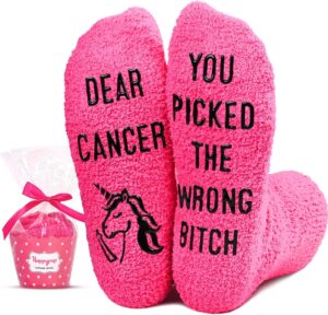 HAPPYPOP Get Well Soon Gifts for Women After Surgery - Breast Cancer Socks, Gifts For Someone with Depression，Diabetic Socks