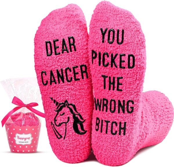HAPPYPOP Get Well Soon Gifts for Women After Surgery - Breast Cancer Socks, Gifts For Someone with Depression，Diabetic Socks