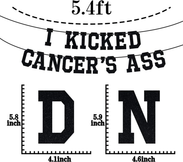 I Kicked Cancer's Ass Banner, Cancer Free Party, Cancer Survivor/Cancer Free Party Decoration Supplies, Funny Battle Cancer Gift - Image 2