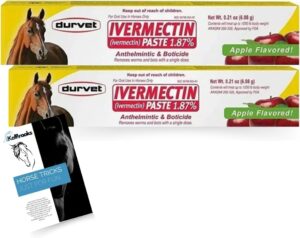 Ivermectin Horse Paste Dewomer, Horse Supplies 6.08g dose 1.87% (2 Pack) Includes Free Guide - Just for Fun Horse Tricks