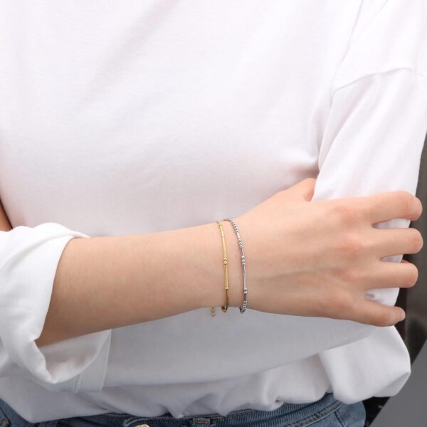 JoycuFF Inspirational Morse Code Bracelets for Women Silver Beads Jewelry Encouragement Mantra Gifts for Her - Image 2