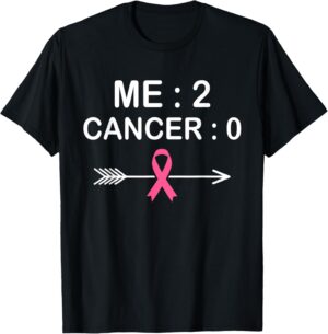 Me 2 Cancer 0 Pink Ribbon Breast Cancer Awareness T-Shirt
