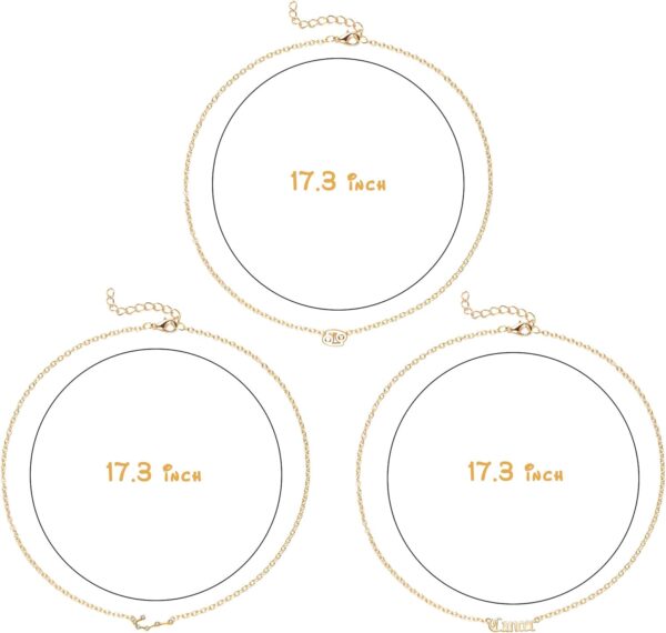 PANTIDE 3Pcs Constellation Zodiac Layer Necklaces for Women Girls, Retro 14K Gold Plated 12 Constellation Pendant Necklace Exquisite Letter Horoscope Old English Zodiac Sign Jewelry Birthday Gift - Image 2